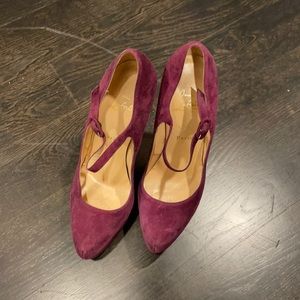 Christian louboutin purple suede platform heels 140mm size 40